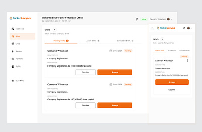 Dashboard - Pocket Lawyers app branding design illustration typography ui ux