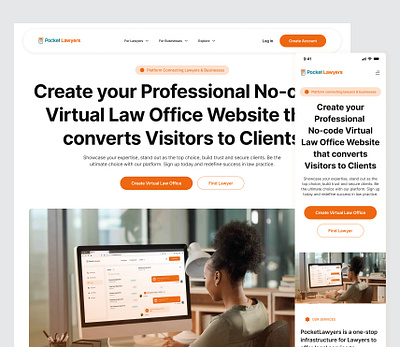 Landing Page - Pocket Lawyer design law lawfirm lawyer pocket typography ui ux