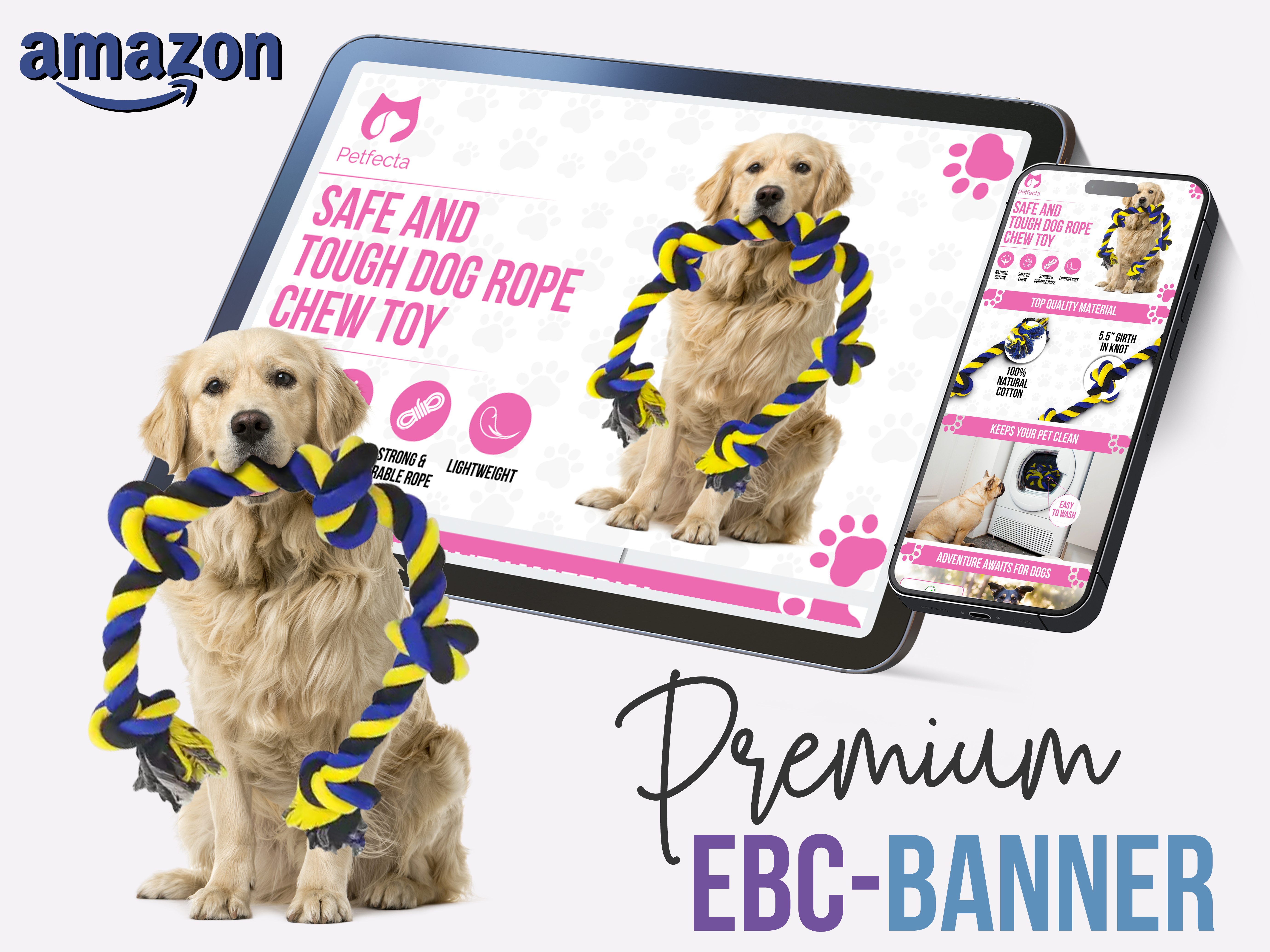Dog Rope Toys EBC-Module abanner amazon infographics amazon listing banner design bol listing ebc ebc content ebc module graphic design listing design listing image premium banner shopify listing