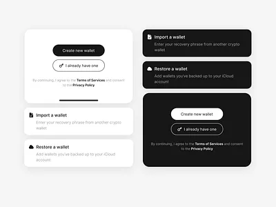Just black and white UI 🪄✨ components crypto crypto wallet ui ui design ui kit uidesign uxdesign wallet ui web3
