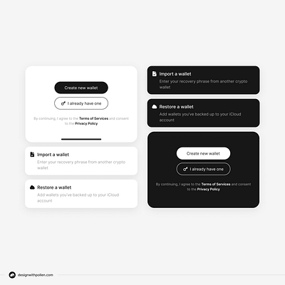 Just black and white UI 🪄✨ components crypto crypto wallet ui ui design ui kit uidesign uxdesign wallet ui web3