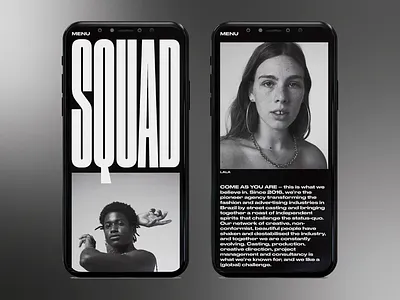 Squad - Mobile Website Design app article blog website blogging business casting interface journal magazine mobile mobile app mobile design mobile website design music network newspaper post subscription ui ux website design