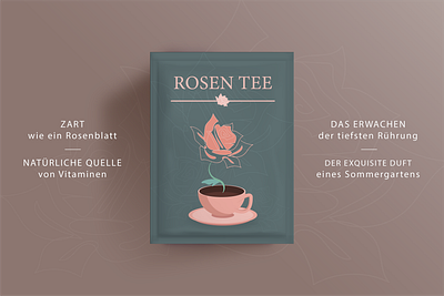 Rosen Tee aroma branding decor design flat flower food gift graphic design illustration inspiring logo oneline package pink present print romantic rose vector