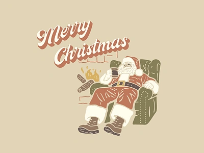 Well done christmas design graphic design hand drawn illustration merry christmas santa santa claus vector vintage vintage design