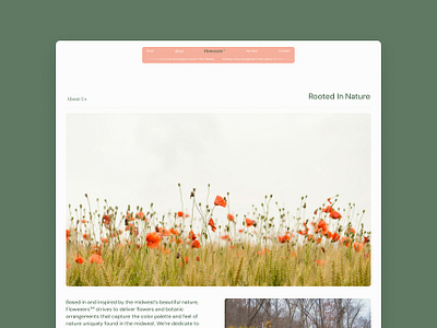 Floweeers About Page concept flowers web design website