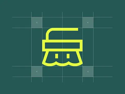 Cleaning brush icon brand branding color design glyph grid icon iconography identity illustration inspiration logo logotype scheme symbol ui ux vector web