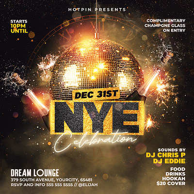 New Year Flyer Template nye party