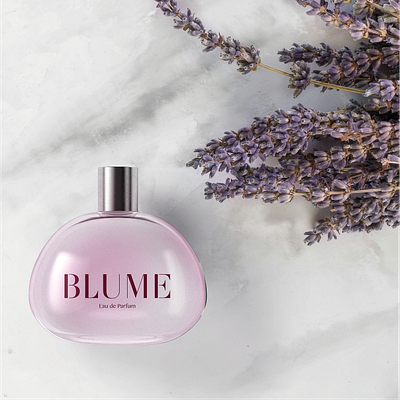 Logo Design for Blume – A Perfume Brand brand branding design feminine graphic design logo perfume pink typography