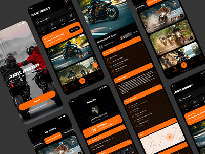 Ride Buddy - App Design appdesign inspiration inspiration design ride app design riding app design ui ui ux design uidesign uiux uiux design userinterface