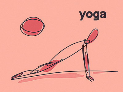 yoga illustration illustrator line drawing pastel photoshop yoga