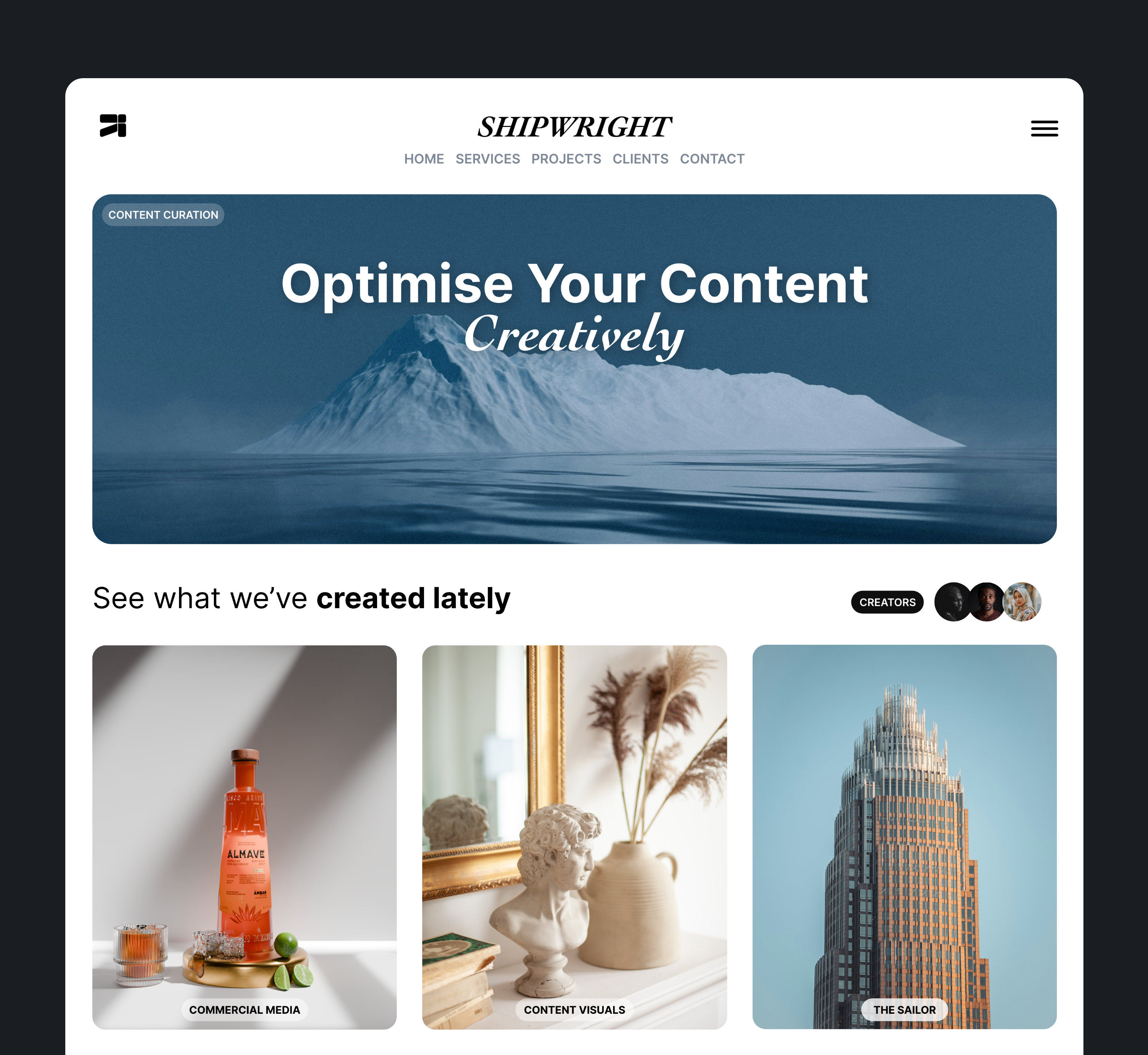 Shipwright - Agency Landing Page agency branding logo ui ux web design
