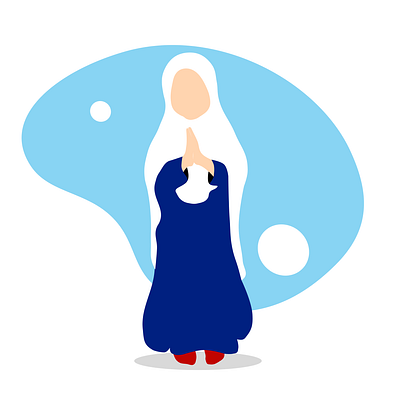 Female Moslem Kids Illustration blue female girl graphic design hijab ilustration indonesia islam kids moslem ramadhan style