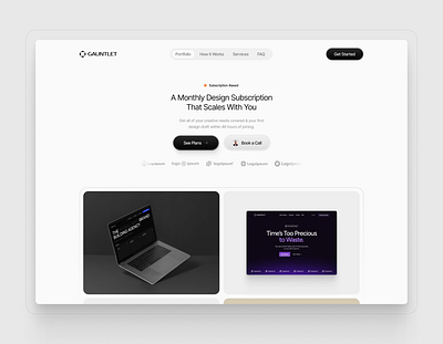 Design Subscription Hero Section agency design figma flat hero landing minimal portfolio productized productized service subscription ui web design website