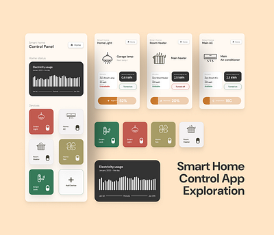 Smart Home Control App Exploration figma mobile apps ui uiux