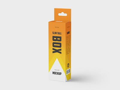 Slim Tall Box box carton long mockup mockups pack package packaging paper slim tall