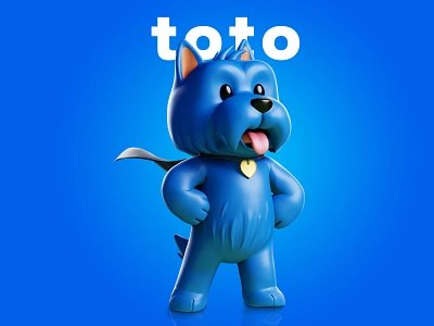 toto - 3D dog mascot 3d 3d character 3d mascot blender brand branding character cute design dog graphic design illustration illustrations kawaii logo mascot render resources