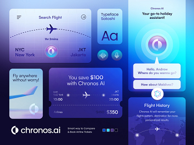 Chronos AI Concept agency ai app booking branding business card design graphic design guideline illustration logo platform software technology ticket ui voice