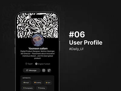 User Profile #06 challenge dailyui dailyuichallenge day6 profile userprofile