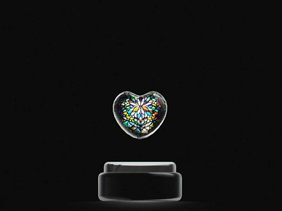 Floating Heart of Light and Hope 3ddesign floatingart heartofhope hopeslight innerlight positiveenergy stainedglassheart