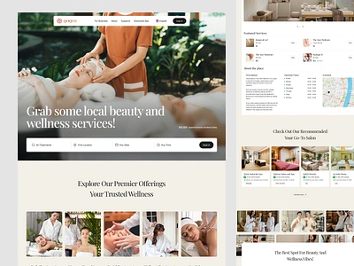 Qoquo - Spa & Salon Landing Page beauty booking clean healthcare healthy hero landing page luxury massage modern relaxation salon selfcare services spa tranquilly treatments web design website wellness