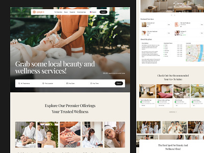 Qoquo - Spa & Salon Landing Page beauty booking clean healthcare healthy hero landing page luxury massage modern relaxation salon selfcare services spa tranquilly treatments web design website wellness