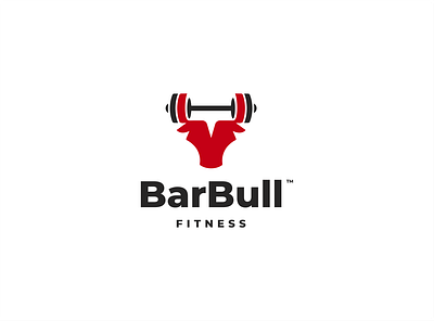 BarBull ( Barbell + Bull ) barbell bull design fitness gym icon initials logo logo logomark monogram logo symbol