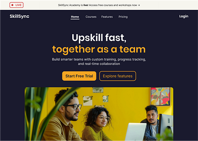 Skillsync - A collaborative learning platform landing page design figma landing page ui ux web webdesign website design