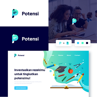 Potensi - eLearning Logo Design graphic design landingpage logo logo design uiux design website design