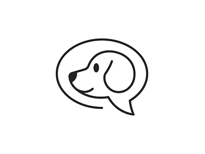 dog chat logo chat consultant consulting design dog logo outline