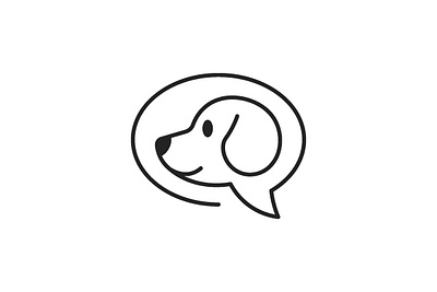 dog chat logo chat consultant consulting design dog logo outline