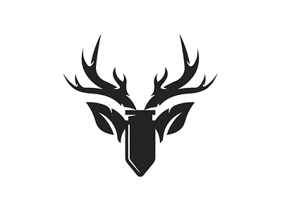 deer bullet logo abstract bullet deer design hunter hunting logo minimalist store