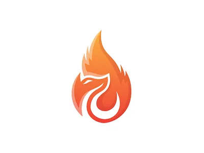 fire fox logo abstract bold burn design fire flame fox logo