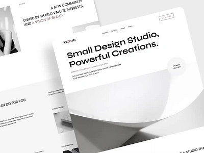 Design Studio Landing Page agency animation business clean design figma framer graphic design interface landing page layout design minimalist studio ui ui design ui template ux visual design web design