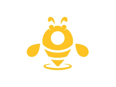 bee location logo abstract bee dating location logo navigation pin