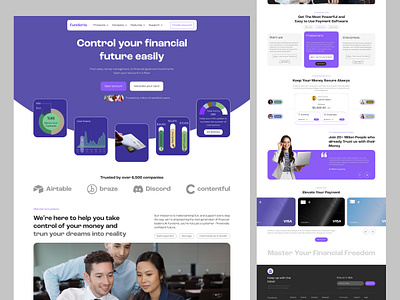 Fundoria - Finance Payment Service Website bank blue card clean finance finance landing page finance website financial fundoria jahid hasan jion landing page management payment payment service product design saas ui wallet website design widget