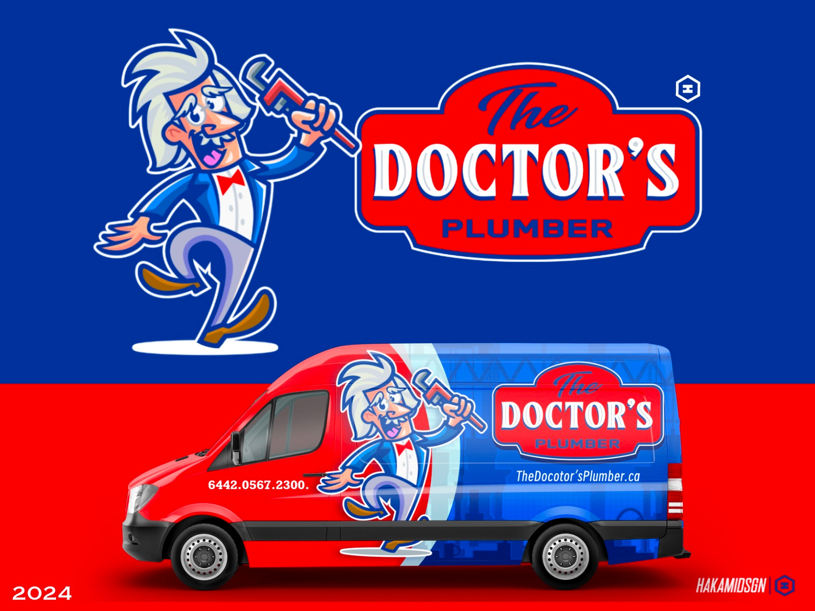 Example of Home Service Mascot Logo  + Van Wraps 