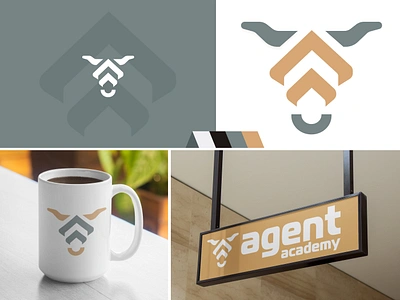 Visual identity - Agent Academy badge design bold branding brandmark bull consulting cowboy emblem farm horns identity illustration lettera logo logo design logos marketing sales simple texas