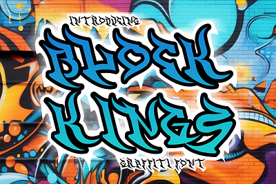 Block Kings – Graffiti Style Font aesthetic branding font creative font display font edgy font graffiti font graphic design illustration logo font modern font movie mural music poster font rebellious street art stylish font tribal tattoo typography urban font