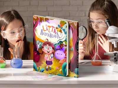 Litta the Researcher of Strange Animals animal cartoon character design childrens book colorful coverbook cute design digital illustration drawing fantasy illustration kidlit kids magic painting pencil color sketch storybook whimsical