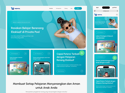 Swim Lesson Company - Website design figma kolam renang landing page private pool renang swim ui website