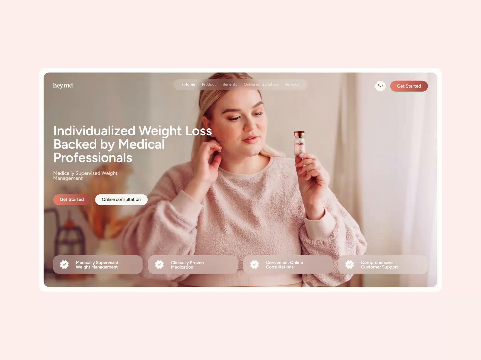 Example of Hey.md Landing Page Design