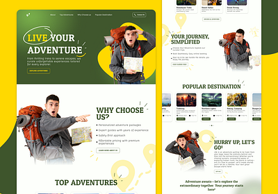 Adventure Landing Page | Travel & Adventure adventure adventure tour adventure website ui landing page one page website tour tour landing page travel travel agency travel landing page travel website travel website ui website ui