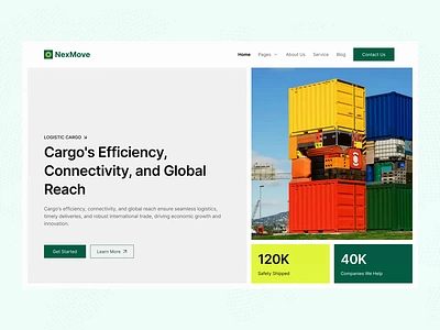 NexMove - Logistic Cargo Website Animation animation cargo company profile distribution figma framer framer template landing page landing page template logistics logistics company modern design package shipment shipping transporting ui kit ui8 website template website theme