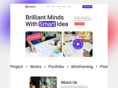 Flowency-Agency & Portfolio Webflow Template agency animation app branding creative agency digital agency framer template graphic design home page illustration landing page motion graphics personal portfolio dark portfolio product design ui web web desgin webflow template website