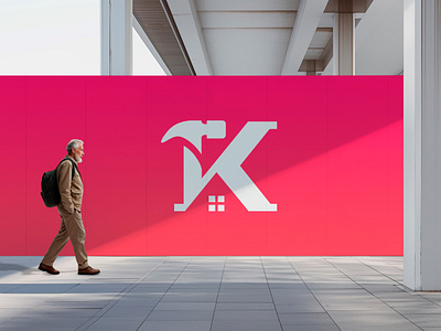 K Renovation Logo branding design graphic design icon identity k construction branding k construction logo k hammer logo k home logo k logo k real estate logo k renovation logo logo logo concept logo precess logodesign minimal logo minimalist logo