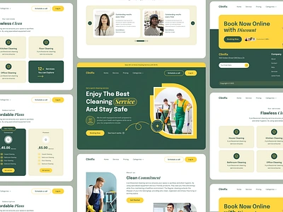 Cleaning - Home Cleaning Service Website app arobix azbin clean design cleaning components cta footer header helping service home cleaning home service homemade logo minimal service website ui userinterface ux web