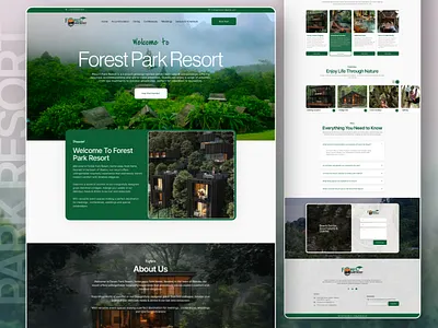Forest Resort Website UI Design with Figma branding business design ecommerce website figma fiverr illustration ui uiux user interface web design website ui