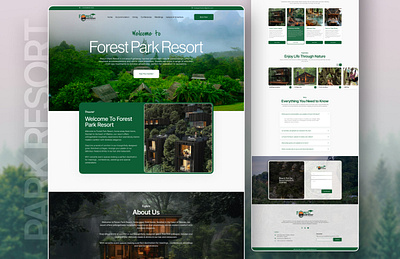 Forest Resort Website UI Design with Figma branding business design ecommerce website figma fiverr illustration ui uiux user interface web design website ui