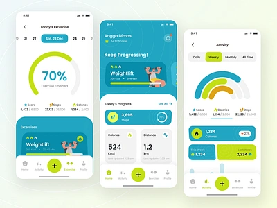 Fitness Tracker Mobile Application design fitness mobile sports tracker ui weighlifting