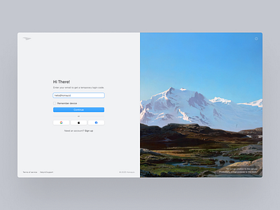 Login Page - Homay Design System clean desktop email figma form gray homay design sysytem log in login painting product design sign in sign up ui ui design user interface ux web web design website